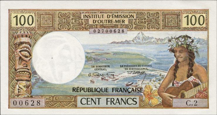 Tahiti, Frz. Übersee P.24a 100 Francs 1973 (1) 