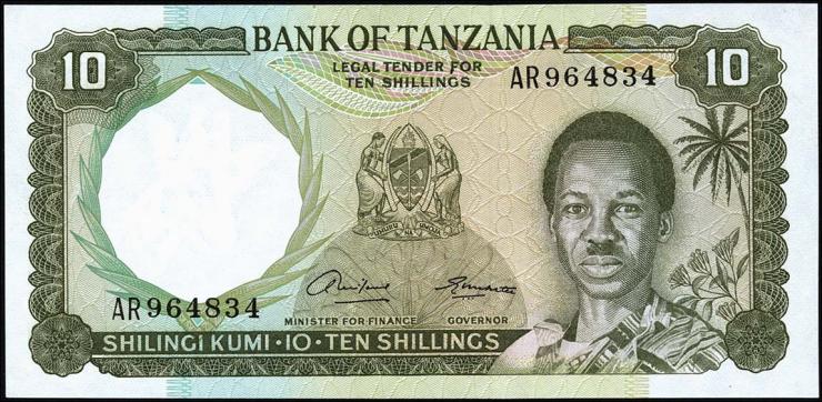 Tansania / Tanzania P.02a 10 Shillings (1966) (1) 