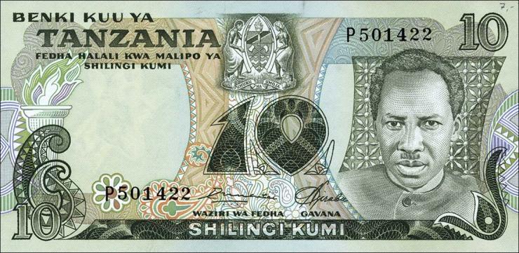 Tansania / Tanzania P.06a 10 Shillings (1978) P (1) 