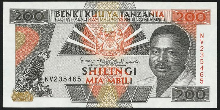 Tansania / Tanzania P.25b 200 Shillings (1993) (1) 