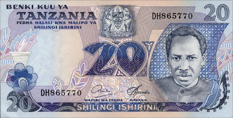 Tansania / Tanzania P.07b 20 Shillings (1978) (1) 