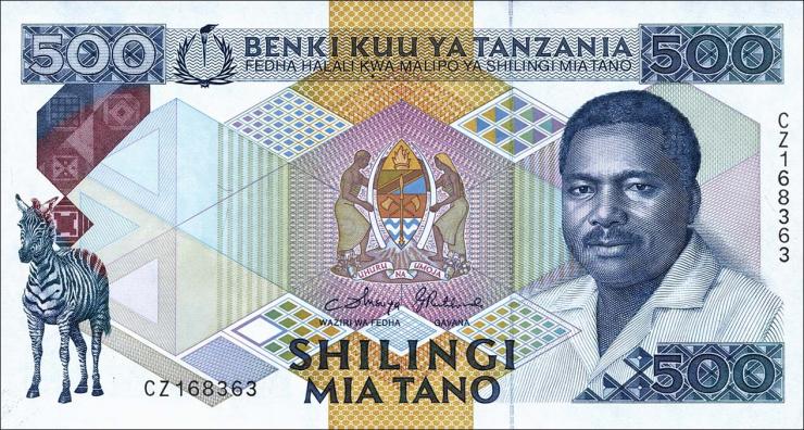 Tansania / Tanzania P.21b 500 Shillings (1989) (1) 