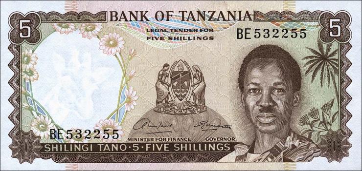 Tansania / Tanzania P.01 5 Shillings (1966) (1) 