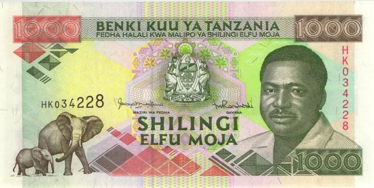 Tansania / Tanzania P.27c 1000 Shillings (1993) (1) 