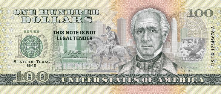 USA State Dollar - 100 Dollars (2022) Texas - General Houston (1) 