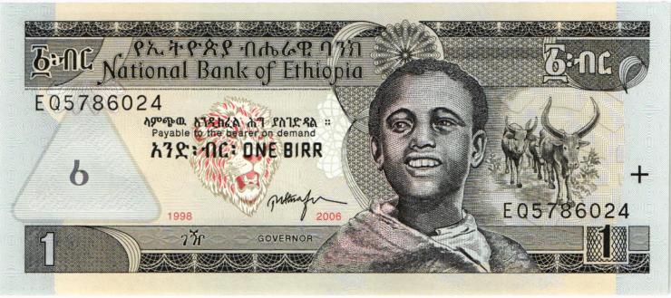 Äthiopien / Ethiopia P.46d 1 Birr 2006 (1) 