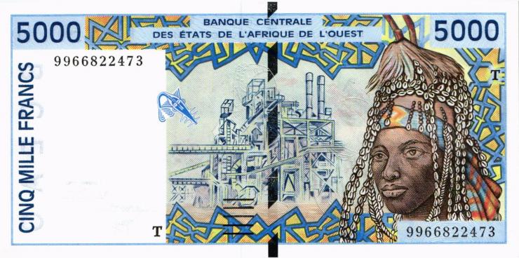West-Afr.Staaten/West African States P.813Th 5000 Francs (1999) (1-) 