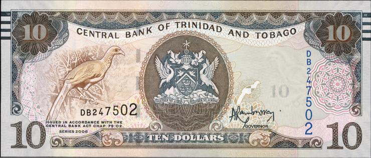 Trinidad & Tobago P.57 10 Dollars 2006 (2015) (1) 