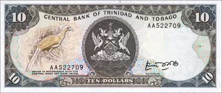 Trinidad & Tobago P.38a 10 Dollars (1985) (1) 