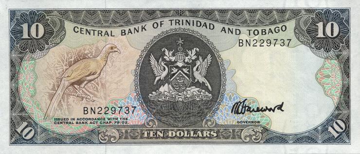 Trinidad & Tobago P.38c 10 Dollars (1985) (1) 