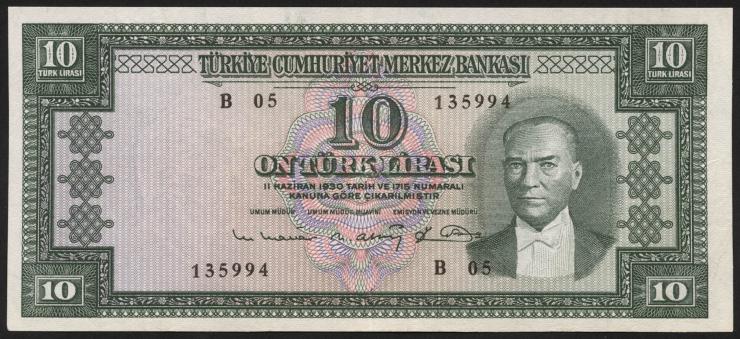 Türkei / Turkey P.161 10 Lira 1930 (1) 