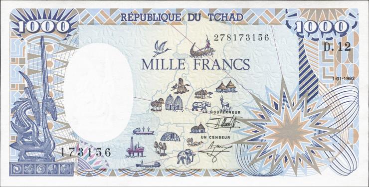 Tschad / Chad P.10Ac 1000 Francs 1992 (1) 