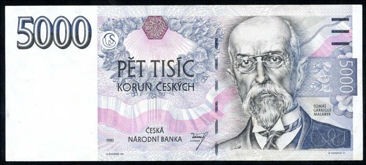 Tschechien / Czech Republic P.09 5000 Kronen 1993 (3) 