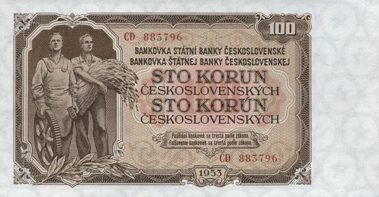 Tschechoslowakei / Czechoslovakia P.086a 100 Kronen 1953 (1) 