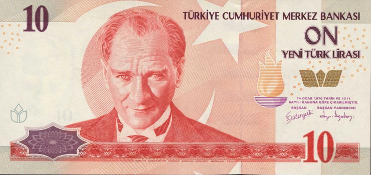 Türkei / Turkey P.218 10 Neue Lira 2005 (1) 