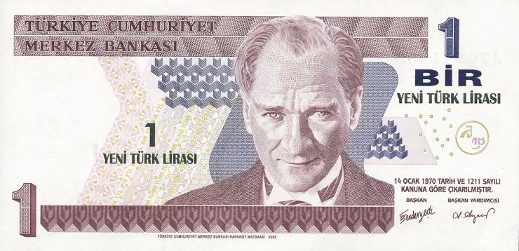 Türkei / Turkey P.216 1 Neue Lira 2005 (1) 