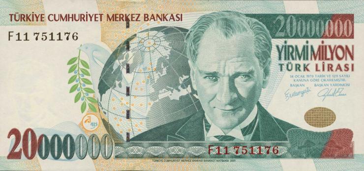 Türkei / Turkey P.215 20.000.000 Lira 1970 (2000) (1) 