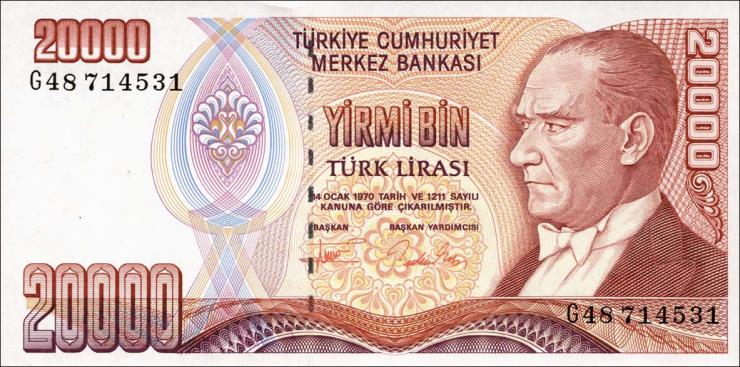 Türkei / Turkey P.202 20000 Lira 1970 (1995) (1) 