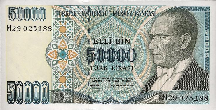 Türkei / Turkey P.204 50000 Lira 1970 (1995) (1) 