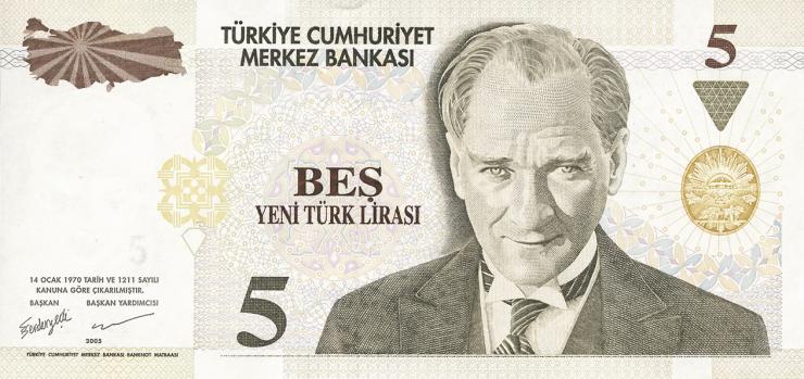 Türkei / Turkey P.217 5 Neue Lira 2005 (1) 