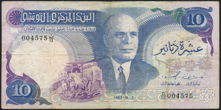 Tunesien / Tunisia P.080 10 Dinars 1983 (3) 