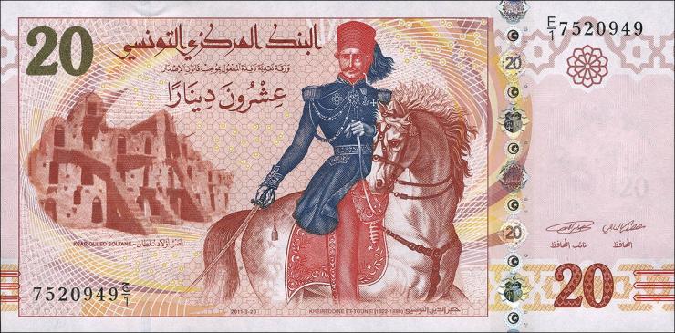 Tunesien / Tunisia P.093a 20 Dinars 2011 (1) 