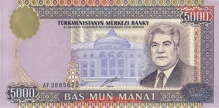 Turkmenistan P.12b 5000 Manat 2000 (1) 