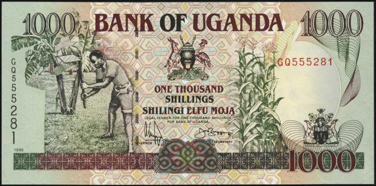 Uganda P.36b 1000 Shillings 1996 (1) 