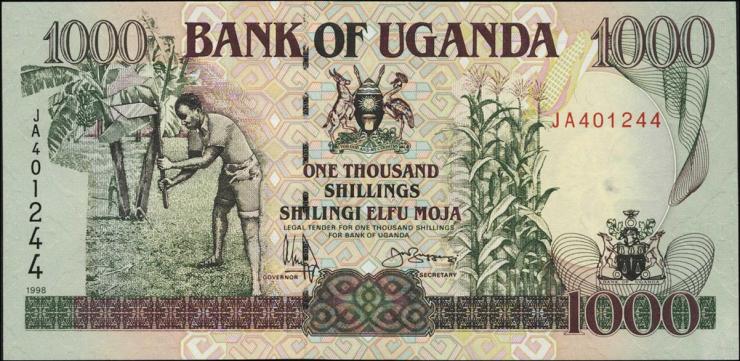 Uganda P.36d 1000 Shillings 1998 (1) 