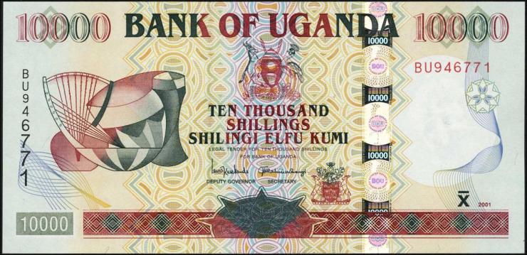 Uganda P.41a 10000 Shillings 2001 (1) 