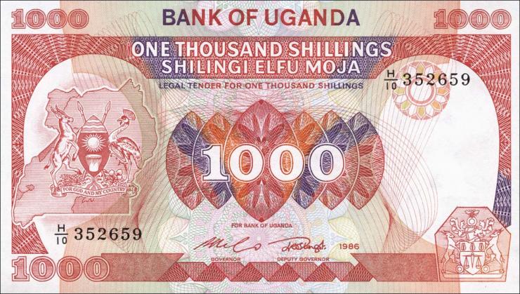 Uganda P.26 1000 Shillings 1986 (1) 