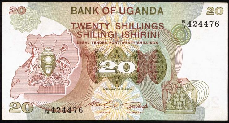 Uganda P.17 20 Shillings (1982) (1) 