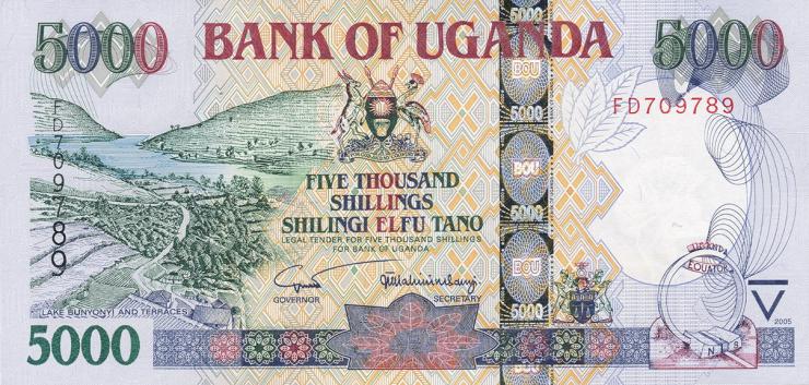 Uganda P.44b 5000 Shillings 2005 (1) 