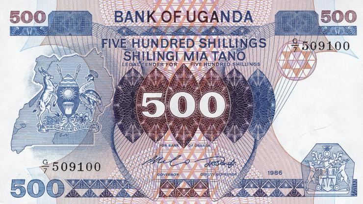 Uganda P.25 500 Shillings 1986 (1) 
