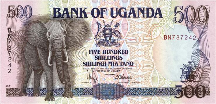 Uganda P.33a 500 Shillings 1991 (1) 
