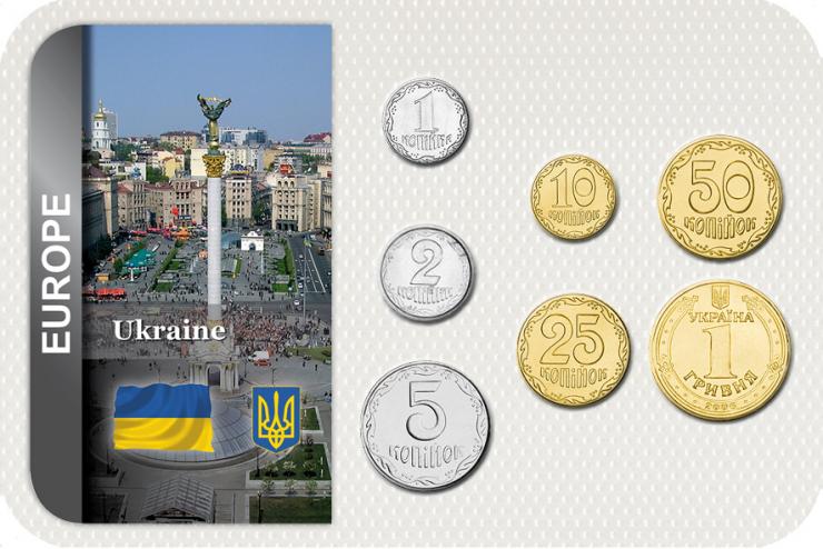 Kursmünzensatz Ukraine / Coin Set Ukraine 