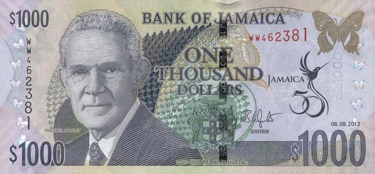 Jamaika / Jamaica P.092 1000 Dollars 2012 Gedenkbanknote (1) 