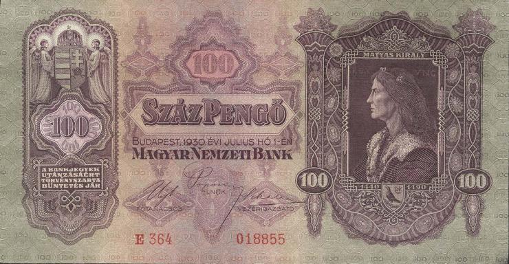 Ungarn / Hungary P.098 100 Pengö 1930 (1) 