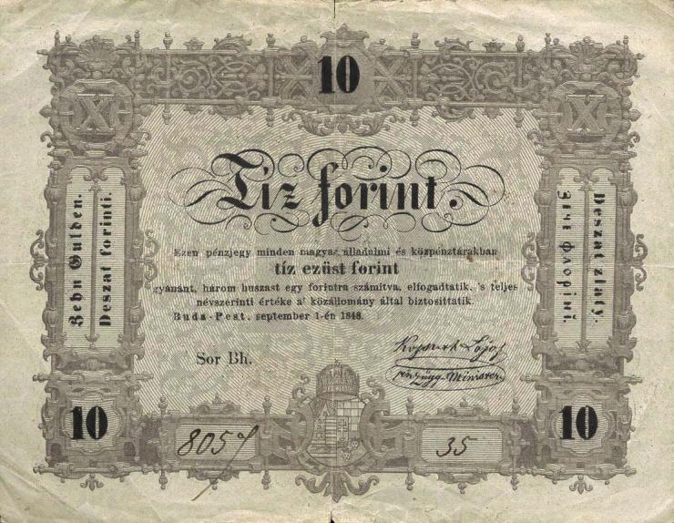 Ungarn / Hungary P.S117 10 Forint 1848 (3) 