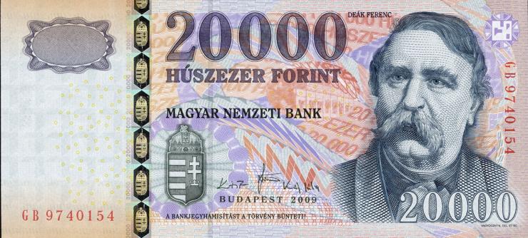 Ungarn / Hungary P.201b 20.000 Forint 2009  (1) 