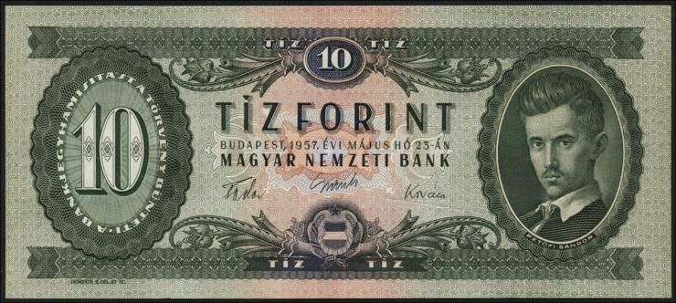 Ungarn / Hungary P.168a 10 Forint 1957 (1) 