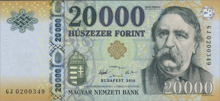 Ungarn / Hungary P.207b 20000 Forint 2016 (1) 