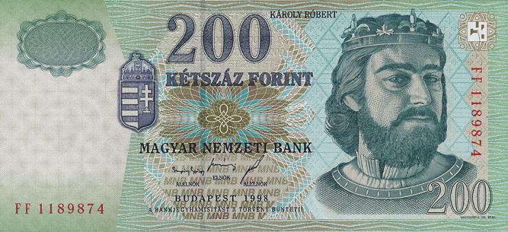 Ungarn / Hungary P.178 200 Forint 1998 (1) 