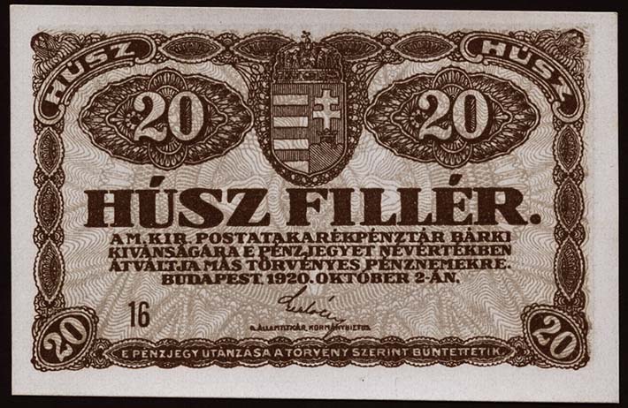 Ungarn / Hungary P.043 20 Filler 1920 (1) 