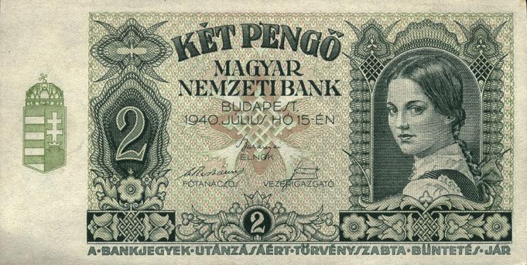 Ungarn / Hungary P.108 2 Pengö 1940 (1) 