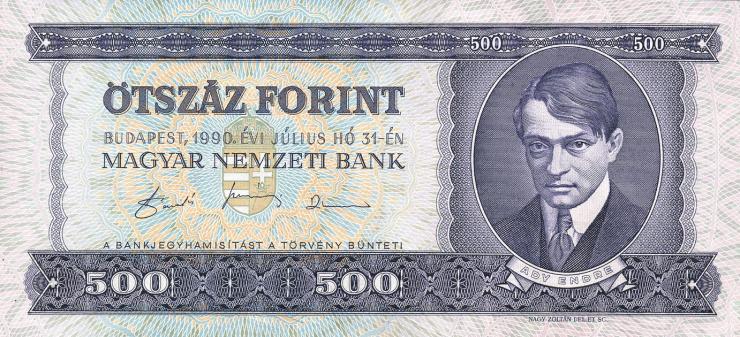 Ungarn / Hungary P.175 500 Forint 1990 (1) 