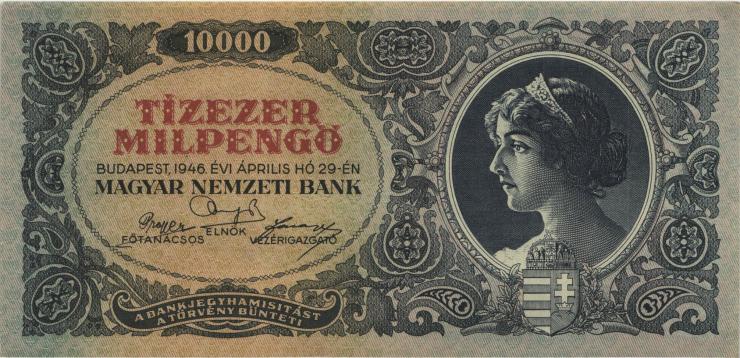 Ungarn / Hungary P.119a 10.000 Pengö 1945 (1) 