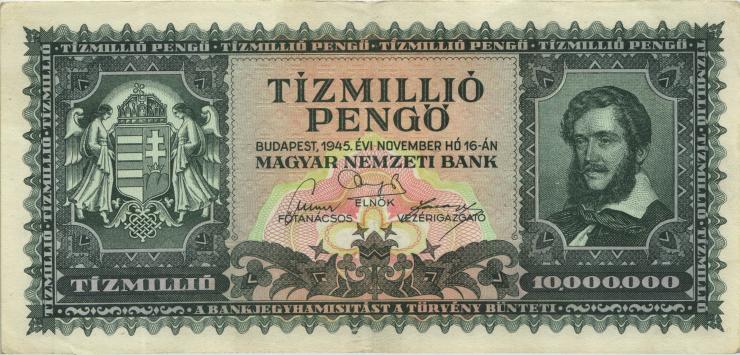 Ungarn / Hungary P.123 10 Millionen Pengö 1945 (1/1-) 