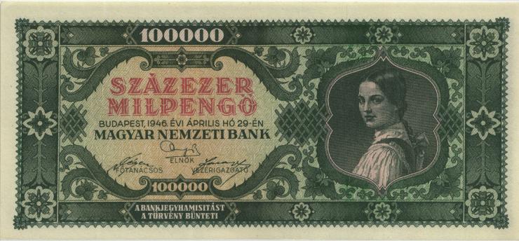 Ungarn / Hungary P.127 100.000 Milpengö 1946 (1) 