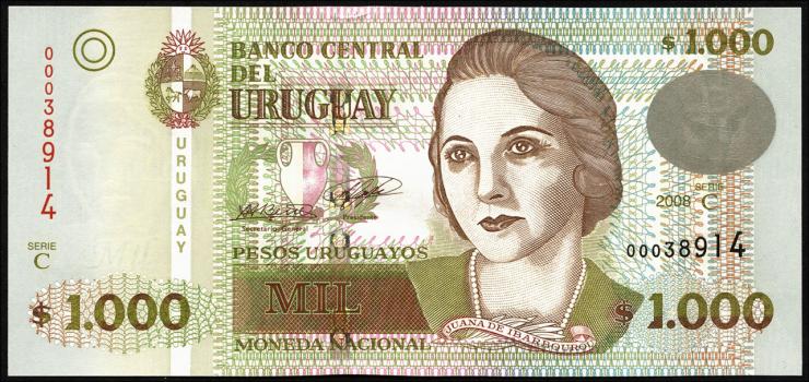 Uruguay P.091b 1000 Pesos 2008 (1) 